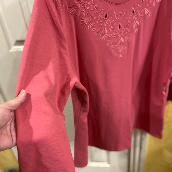 Denim & Company Melon Color Sweater - Picture 3 of 5